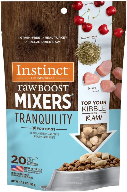 Instinct Raw Boost Mixers Freeze Dried Dog Food Toppers For Dry Food, Grain Free Dog Food Toppers with Turkey For Dogs - Tranquility, 5.5 oz