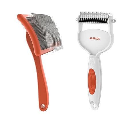 Dog Slicker Brush with Undercoat Rake for Cats, Grooming for Pets, Dogs, Cats