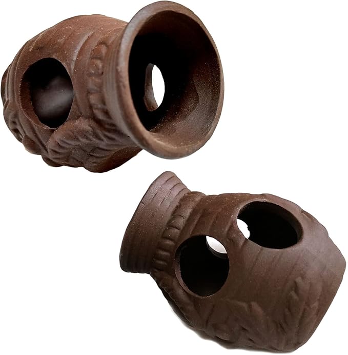 Ceramic Shelters, 2 pcs, Fish Tank Accessories, Fish House, Swim Holes Aquatic, Aquarium Cave for Freshwater and Saltwater Fish Tank, Pets to Breed, Play and Rest Decor (Pot)