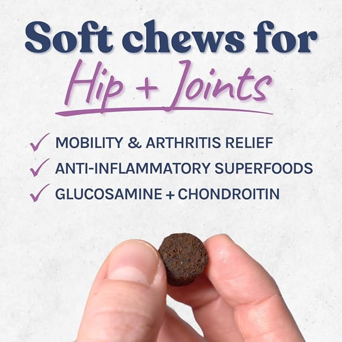 healthybud Hip and Joint Dog Treats - Glucosamine Soft Beef Liver Bites for Senior Dogs, Arthritis Support 4.6oz