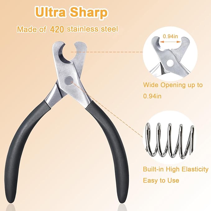 Large Dog Nail Clippers and File Set for Thick Nails Heavy Duty 420 Stainless Steel Grooming Kit, Anti-Slip Handle &PU Leather Case _afe Trimming for Giant Breeds