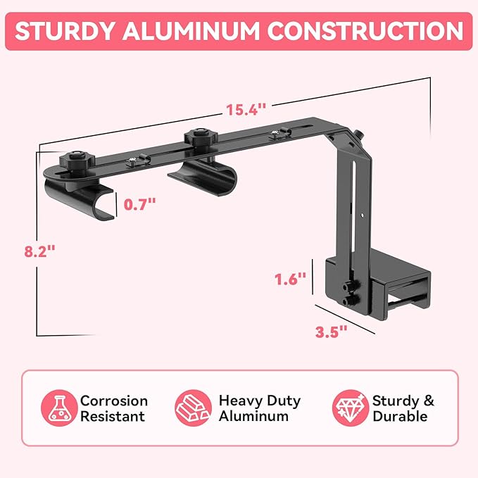 hygger Aquarium Light Riser Fits 957 978 999 918, Universal Fish Tank Light Holder Adjustable Led Aquarium Light Mounting Bracket, Sturdy Aluminum Ultra Wide Base1.7''