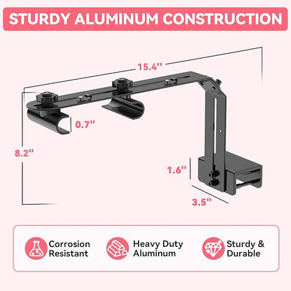 hygger Aquarium Light Riser Fits 957 978 999 918, Universal Fish Tank Light Holder Adjustable Led Aquarium Light Mounting Bracket, Sturdy Aluminum Ultra Wide Base1.7''
