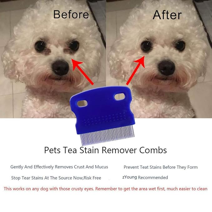 Set of 3 Tear Stain Remover Combs Dogs,Cat Comb