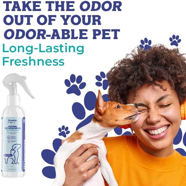 Pets Pet Deodorant & Odor Neutralizer w/Oat & Aloe | Naturally Derived Quick-Drying Deodorizer Spray for Dogs | Safe on Carpets & Furniture | Pet-Safe & Hypoallergenic | Baby Powder Scent
