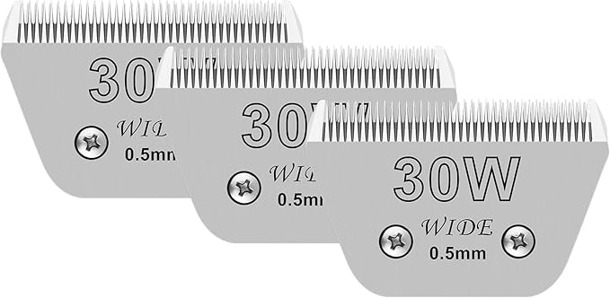 3 Pack 30 Wide Blades for Dog Grooming,Compatible with Andis,Oster A5,Wahl km10 Clippers,Cutting Length 1/50"