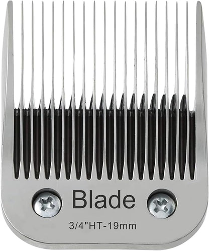 3/4" HT Dog Grooming Replacement Blades Compatible with Andis Dog Clippers,Dog Clipper Blades Compatible with Wahl KM-10 Series Clippers, Oster A5,Size-3/4-Inch 19mm Cut Length,Silver