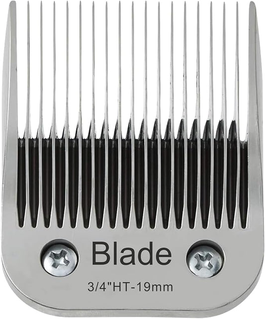 3/4" HT Dog Grooming Replacement Blades Compatible with Andis Dog Clippers,Dog Clipper Blades Compatible with Wahl KM-10 Series Clippers, Oster A5,Size-3/4-Inch 19mm Cut Length,Silver