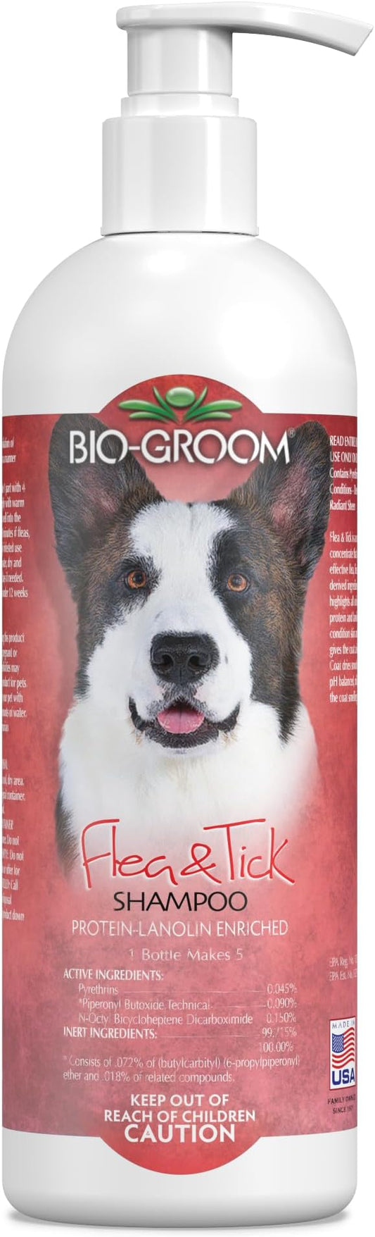 Bio-Groom Flea & Tick Dog Shampoo – Flea and Tick Prevention for Dogs, Cat Flea Treatment, Cruelty-Free, Made in USA, Natural Tick Repellent, Protein-Lanolin Shampoo – 32 fl oz 1-Pack
