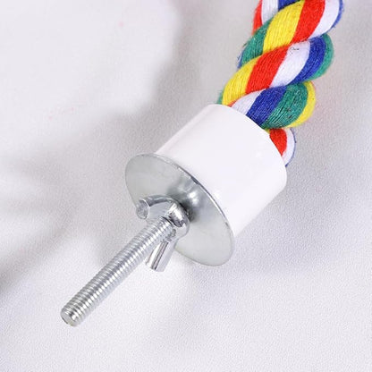 Bird Rope Perch, Colorful Parrot Cotton Rope Bird Perch Stand Climbing Toys Pet Parrot Chewing Toy for Parrots Cockatiels Parakeets Budgie Cages