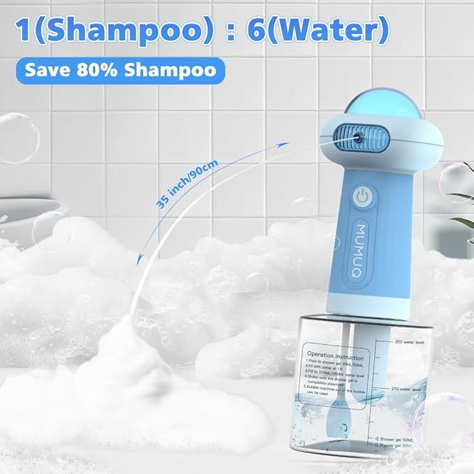 Electric Dog Shampoo Dispenser, IPX7 Automatic Dog Soap Dispenser, Soap Frother Dogs Grooming with Brush for Dogs and Cat Bathing, Shampoo Foamer Pet Bath Supplies, Bathroom, Kitchen Sink