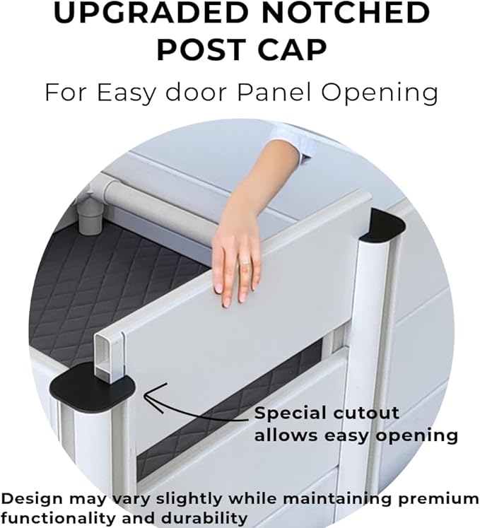 Whelping Box & Puppy Playpen – 48 x 48 x 18 Inch, Upgraded Reinforced Design with Easy-Open Door, Pig Rails, Waterproof Pee Pad & Oxford Floor Liner – Indoor/Outdoor, Easy to Clean (Premium Ver.)