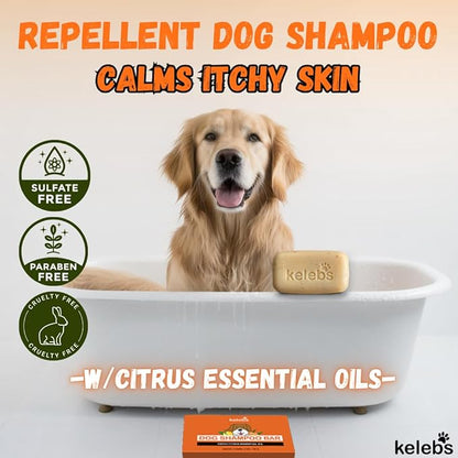 Dog Shampoo for Smelly Dogs, Natural Dog Deodorizing Shampoo Bar with Citrus Essential Oils | Eco-Friendly | Zero Plastic Waste | Vegan | 9 Bars - Value Pack