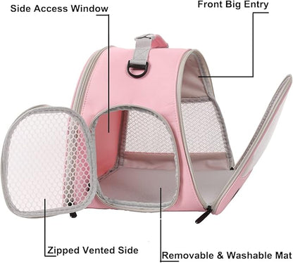 Bearded Dragon Carrier, Lizards & Small Animal Travel Carrier for Sugar Glider, Hedgehog, Rat, Parrot, Bird & Guinea Pig - Portable, Two-Pig Pink Carrier