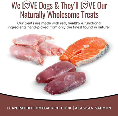 Smart Cookie Jerky Dog Treats - 3 Flavor Variety Pack - Rabbit, Salmon & Duck Jerky Dog Treats - Training Treats for Dogs, Puppies with Allergies, Sensitive Stomachs - Grain Free, Made in USA - 3oz