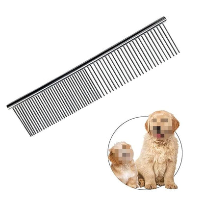 2pcs Stainless Steel Pet Grooming Comb Dog Cat Combs Puppy Medium Animals Hair Trimmer Brush Accessory Tool for Pet Long and Short Hair Removing Tangles and Knots