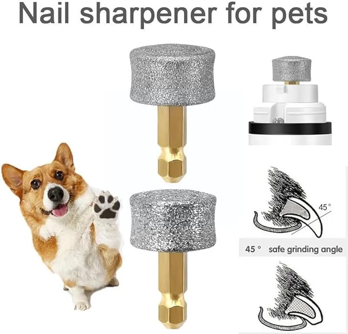 Tvoip 3 Pack Dog Nail Grinder Regular, Extra Hard Super Soft Replacement Head Small Large Dogs Premium Quality Diamond Tip Drill Bit Professional Dog Nail Trimmers Grooming Kit