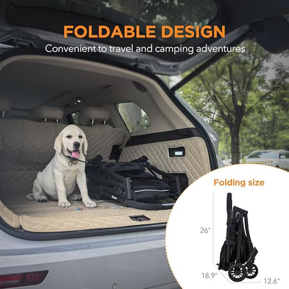 Pet Stroller for Small Dogs – No-Zip Deep Seat, Lightweight Dog Stroller for Small & Medium Dogs with Reflective Trim Storage Basket & Soft Waterproof Pad,Foldable Universal Coche para Perro