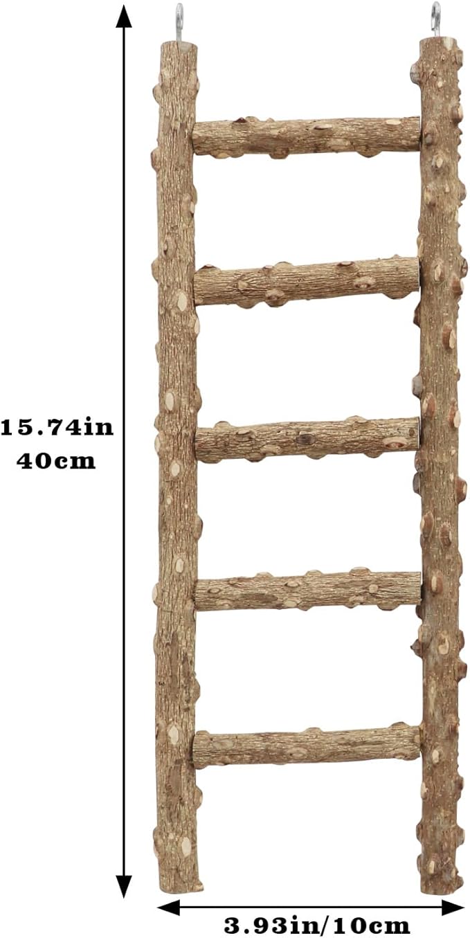 Bird Ladder Toy, Natural Pepper Wood Parrot Ladder, Bird Climbing Toys, Bird Chewing Toys, Bird Cage Accessories, Suitable for Birds Parrots Parakeets Cockatiels