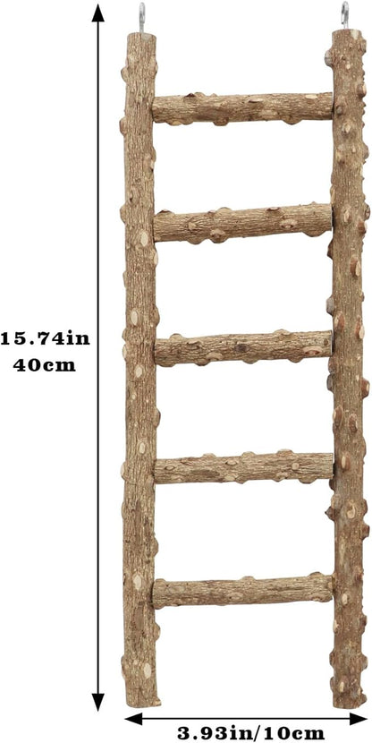 Bird Ladder Toy, Natural Pepper Wood Parrot Ladder, Bird Climbing Toys, Bird Chewing Toys, Bird Cage Accessories, Suitable for Birds Parrots Parakeets Cockatiels