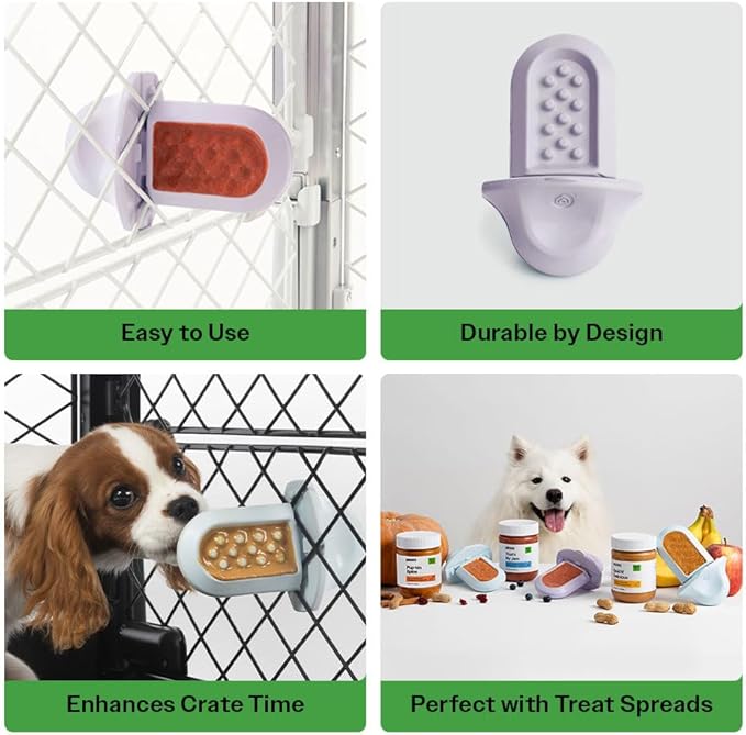 Diggs Groov Crate Training Aid for Puppies - Dog Crate Licking Toy and Puppy Training Aid - Safe, Calming Dog Enrichment Kennel Toy (Blush)