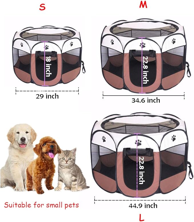 BODISEINT Portable Pet Playpen, Dog Playpen Foldable Pet Exercise Pen Tents Dog Kennel House Playground for Puppy Dog Yorkie Cat Bunny Indoor Outdoor Travel Camping Use