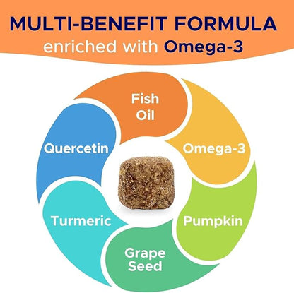 Dog Allergy Relief Chews — Anti-Itch Skin & Coat Supplement: No Fillers, Just Flavor - Itchy Skin Relief Treatment w/Omega 3 Fish Oil - Itching&Paw Licking - 360Ct (Smoked Duck)