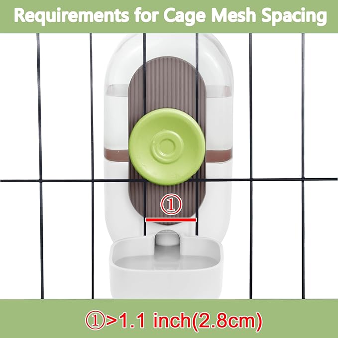 28oz Hanging Automatic Water Dispenserï¼_abbit Water Bottle,Bunny Guinea Pig Ferret Water Bowl for Cage,Suitable for Small Animal Puppies(Cage Grid Spacing Over 1.2'')