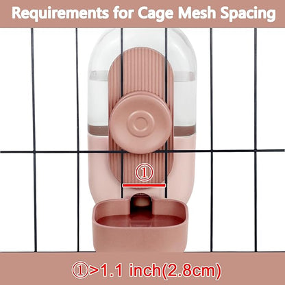 28oz Hanging Automatic Water Dispenserï¼_abbit Water Bottle,Bunny Guinea Pig Ferret Water Bowl for Cage,Suitable for Small Animal Puppies(Cage Grid Spacing Over 1.2'')