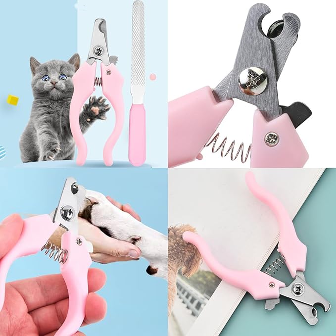10PCS Cat&Dog Grooming Brush Kit,Self-Cleaning Grooming Brush Removes Loose Hairï¼_et bath brush,Bath Massage Glove Brush, Nail Clipper, Flea Comb