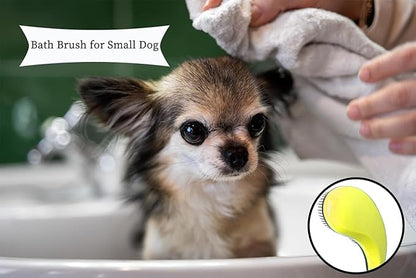 Small Dog Brush - Grooming Tool for Teddy, Yorkies, Maltese, Shih Tzu, Chihuahua - Puppy Hair Brush (Yellow)