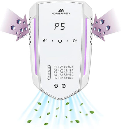 Ozone Odor Eliminator for Strong Odor 99% Cat Litter Deodorizer Dog Poof Odor Removal Air Ionizers for Home Portable Air Purifier for Pets Toilet Wardrobe Shoe Garage Room Cabinet White