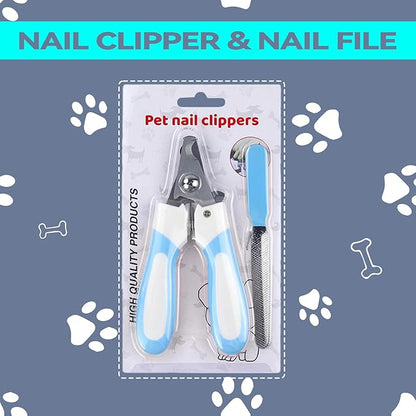 Dog & Cat Pets Nail Clippers - with Safety Guard, Dog Nail Clipper with Dog Nail File, Professional Dog Nail Care to Prevent Over Cutting