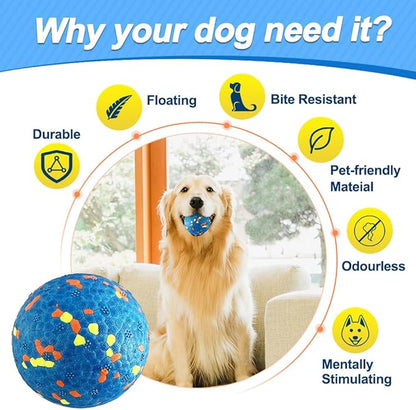 Dog Balls, Indestructible Tennis Balls for Dogs, Durable Bouncy Dog Toy Balls for Aggressive Chewers, Interactive Dog Toys for Fetch Game, Lightweight Floating Dog Toys