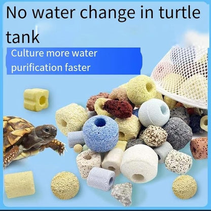 1000g, 2.2lb【No ore】 Aquarium bio Media,6 in 1 Ceramic Filter Media for Aquarium Sump Filter Ceramic Rings Activated Carbon Bio Balls bio Balls Ceramic Rings Set with mesh Bag