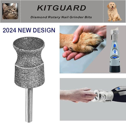 Diamond Dremel Dog Nail Grinder Bits for Rotary Tool-1/8'' Dremel Dog Nail Grinder Attachment-Pet Bit Work for Animals Nail Care (XX Large Q)