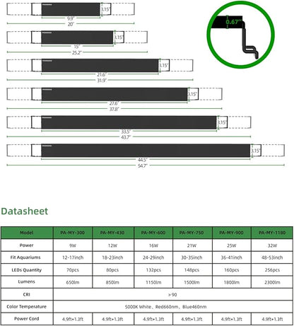 PRONORO Aquarium Light, LED Full Spectrum Freshwater Aquarium Lights, Daylight/Moonlight Mode and stepless dimmable, Fish Tank Light with 6h/9h/12h Timer and Auto ON/Off (M 24-29 in)