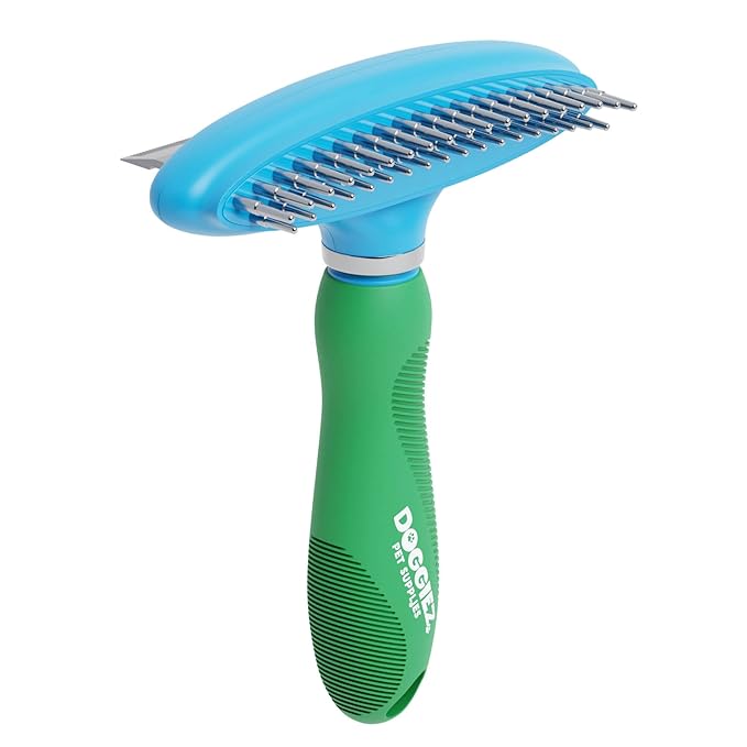 2-in-1 Dog Brush for Shedding & Undercoat Rake Dog Hair Brush - Cat Grooming Supplies Long Hair Dog Deshedding Brush - Dog Grooming Brush - Pet Brushes for Dogs - Short Haired Fur, Long Hair Cat Brush