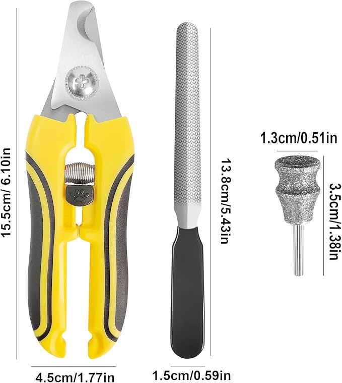 Diamond Dremel Dog Nail Grinder Attachment & Dog & Cat Pets Nail Clippers and Trimmers, Dremel Accessories & Dog Nail Trimmers with Safety Lock to Avoid Over Cutting, Grooming Tool for Pets