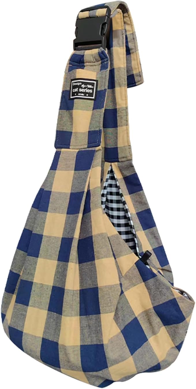 Dog Slings for Small Dogs,Adjustable Puppy Cat Sling Mesh Hands Free Chest Bag Escape Proof for Small Pet 10lbs Daily Walk,Outdoor Activity (Khaki)