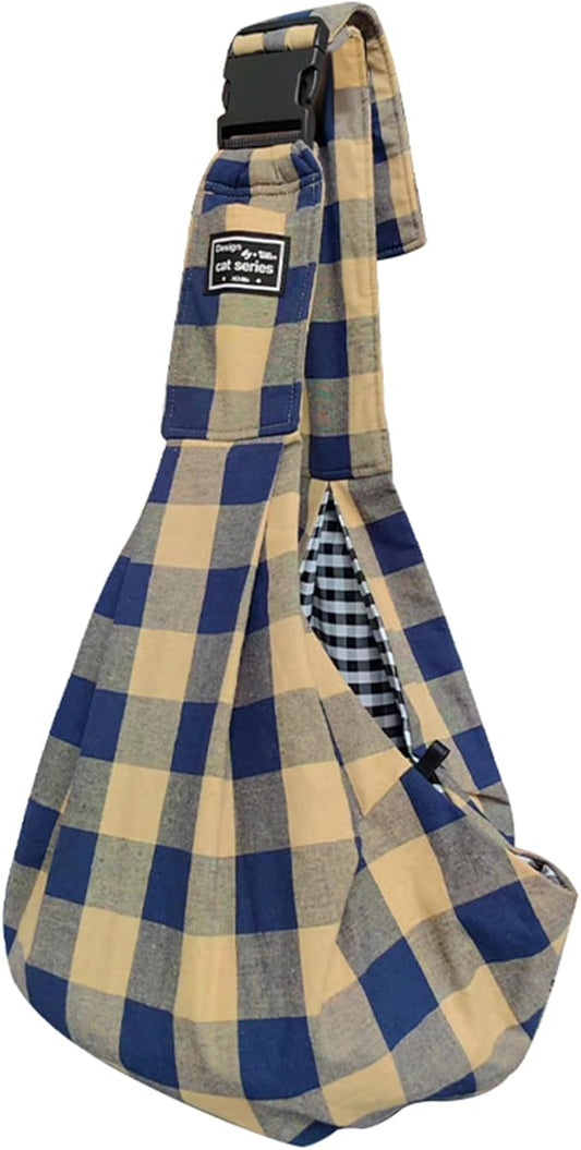 Dog Slings for Small Dogs,Adjustable Puppy Cat Sling Mesh Hands Free Chest Bag Escape Proof for Small Pet 10lbs Daily Walk,Outdoor Activity (Khaki)