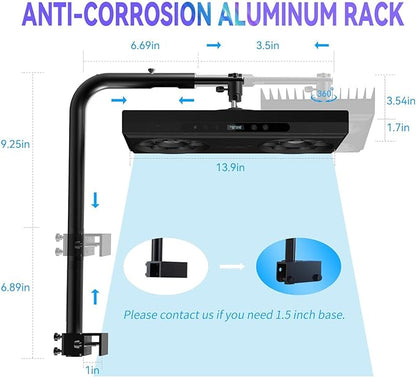 Aquarium Light- 140W Reef Light Wide Coverage Sunrise Sunset Moonlight Saltwater Lights for Coral with Master Slave Group Control & Timer & Screen