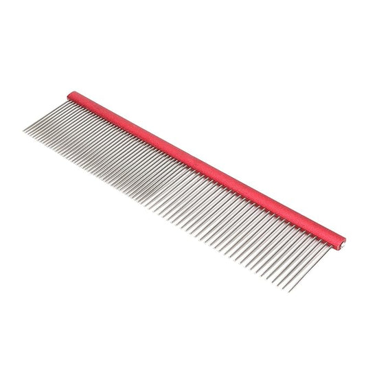 Greyhound Comb For Dogs, Metal Comb For Dogs Metal Dog Comb Cat Comb For Removing and Knots Dog Combs with Rounded Ends Grooming Tool For Long Short Haired Dog (Red