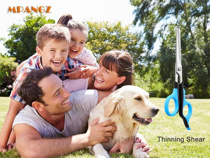 6.65" Pet Grooming Scissors, Professional Thinning Shears for Cat and Small Dogs' Faces and Eyes, 23 Teeth Stainless Steel Blender Scissors for Cats, Animal Face, Ear and Paw Hair