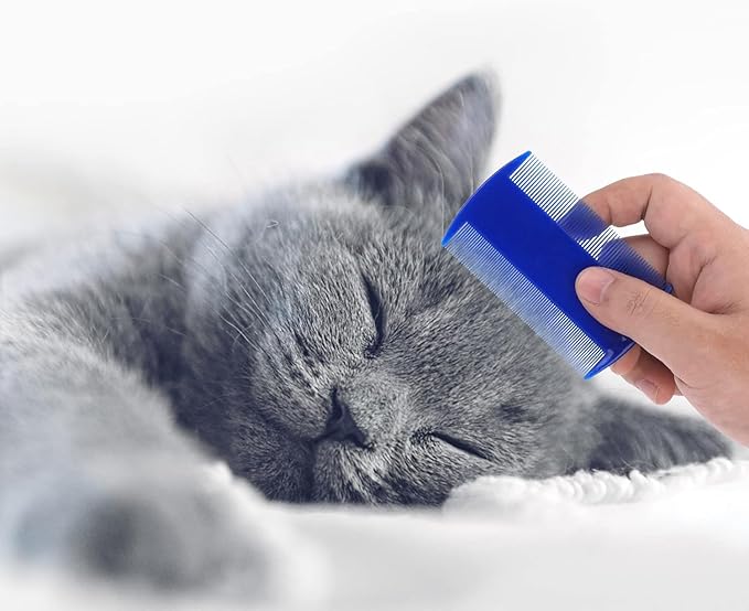 4in1 Pets Grooming Comb Kit, Cat Dog Flea Comb Grooming Comb Eye Comb Brush Pet Double-Sided Comb Remove Knots Crust Mucus for Puppy Kitten (4in1)