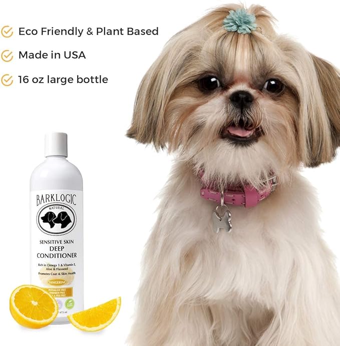 Sensitive Skin Deep Conditioner, Tangerine, 16 fl oz - Grooming Essentials for A Quality Coat - No Parabens, No Phthalates, No Sulfates, No DEA & PEG, Vegan