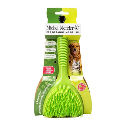 Michel Mercier Grooming Brush -Pet Brush Dog and Cat Brush for Shedding Grooming Pet Hair Brush for Long/Short Haired - Free Tick Remover Tool Included (Fine & Regular Coat)