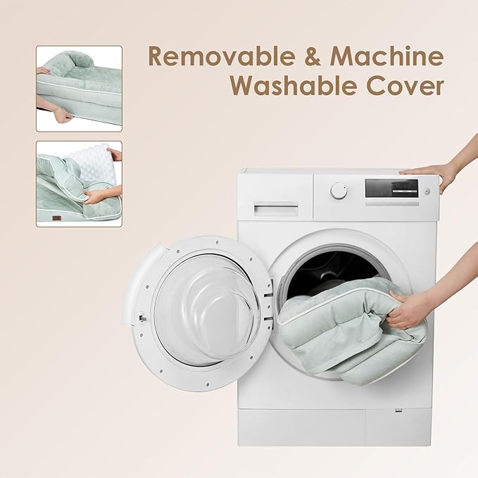 EHEYCIGA Orthopedic Dog Bed for Small Dogs, Waterproof Memory Foam Small Dog Beds with Sides, Non-Slip Bottom and Egg-Crate Foam Medium Dog Couch Bed with Washable Removable Cover, Sage Green