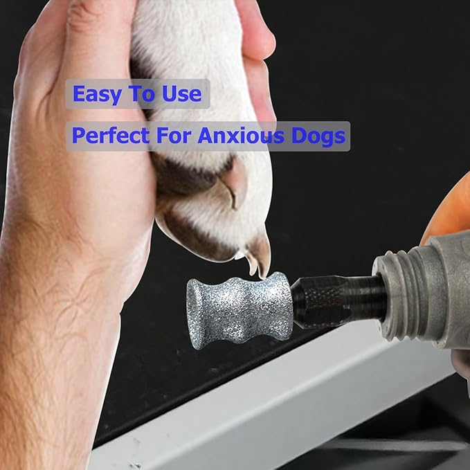 Dog Nail Trimmer Bits for Dremel - Dog Nail Grinder Attachment - Perfect for Anxious Dogs - Gentle with Precise Control