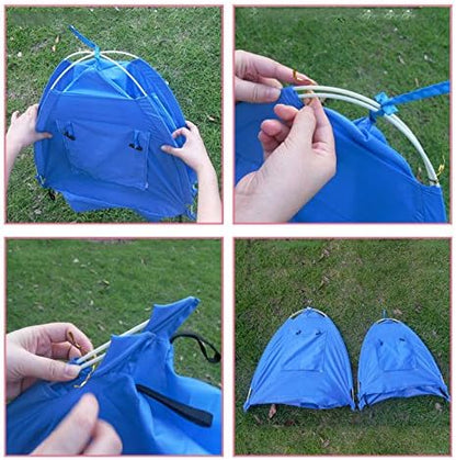Breathable Washable Pet Puppy Kennel Dog Cat Folding Indoor Outdoor House Bed Tent (Blue,M)